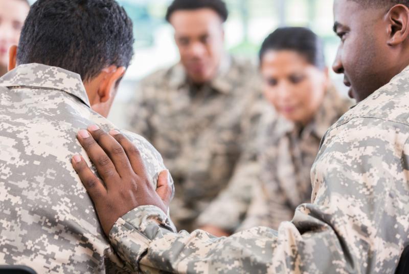 A group of veterans helping support each other.